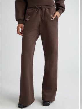 Luar Dark Brown Logo Window Drawstring Sweatpants Small NWT